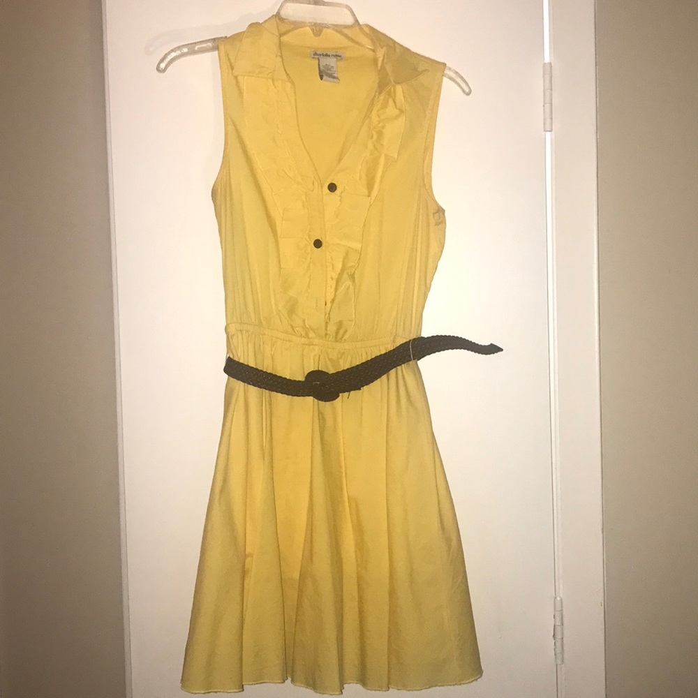 Yellow Summer Dress w/ Belt